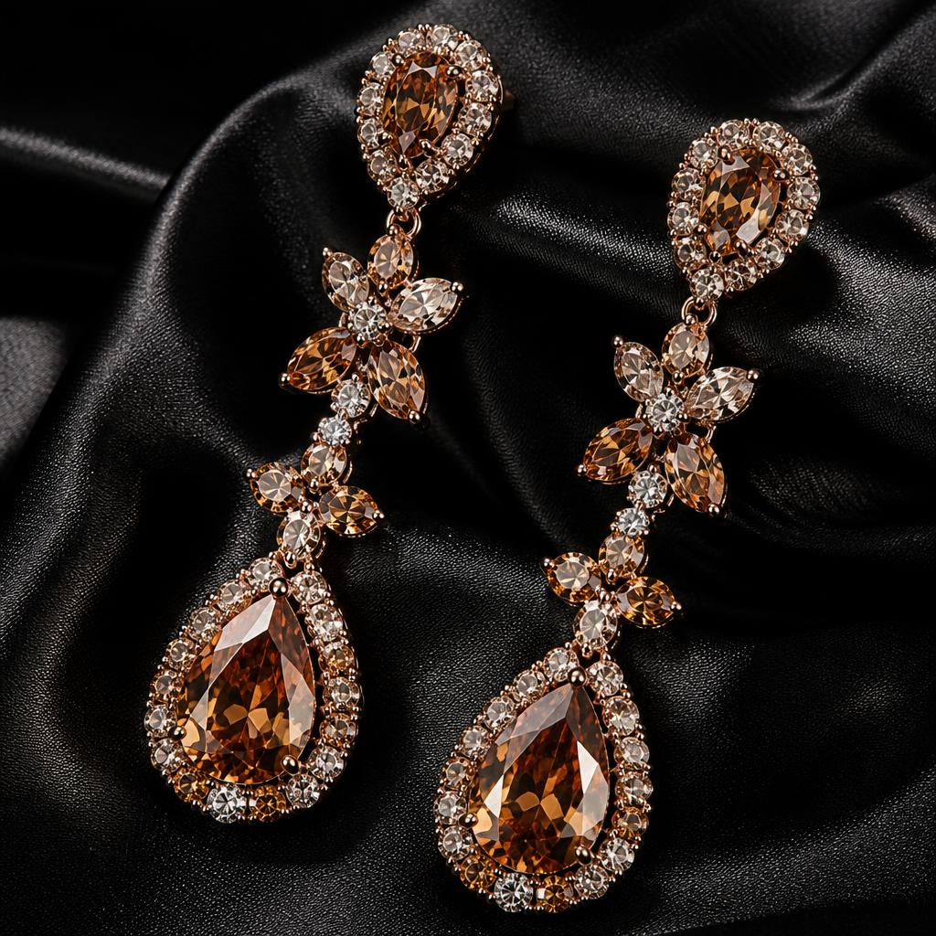 Brincos Cognac Drops